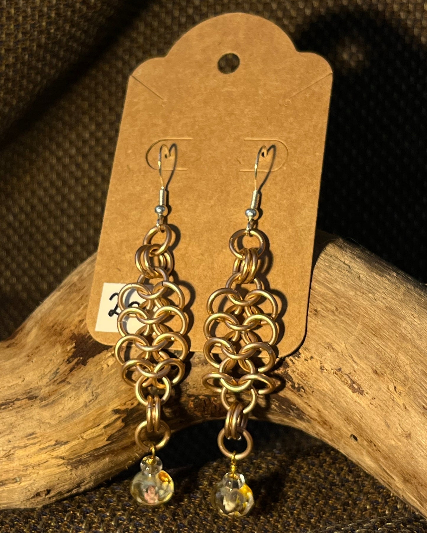 Golden knight earrings